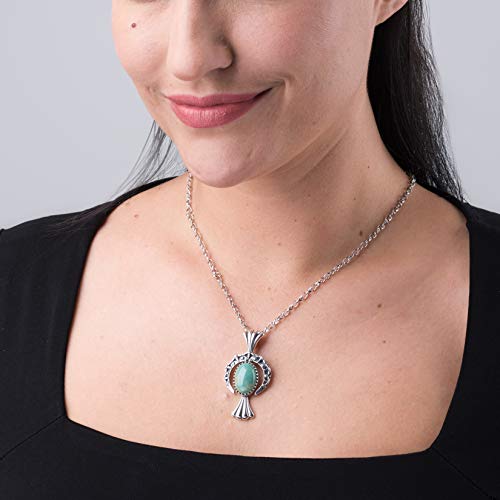 American West Sterling Silver & Turquoise Blossom Necklace
