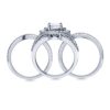 Engagement Wedding Ring Set Sterling Silver Round Cubic Zirconia CZ