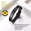 U7 Personalized Engraving Black ID Bracelet Men Women