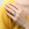 Flower Halo Engagement Ring - 3.1 CTW (Size 4.5)