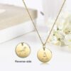 14K Gold Plated Initial Necklace – Elegant Hammered Disc Pendant with Adjustable Chain
