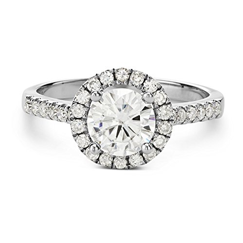 14K White Gold Moissanite Engagement Ring - A Shimmering Promise of Forever