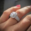 Princess Cut Square Simulation Diamond Ring Engagement
