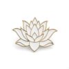 SENFAI 10K Gold Color Cute White Enamel Lotus Pin