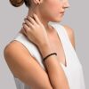 THE PEARL SOURCE 14K Gold 6-6.5mm Round Black Japanese Pearl Bracelet