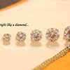 14k Yellow Gold Solitaire Round Cubic Zirconia Stud Earrings
