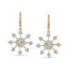 Elevate Your Holiday Glam with Christmas Cubic Zirconia Snowflake Dangle Earrings - Perfect for Frozen Winter Vacations