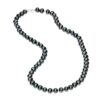 Lavari 6-7mm Black Pearl Necklace in Sterling Silver – Elegant 18" Jewelry 