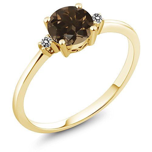 Gem Stone King 10K Yellow Gold Engagement Solitaire Ring set