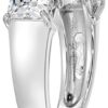 Elegant Platinum Plated Sterling Silver Ring with Swarovski Zirconia – Timeless Beauty