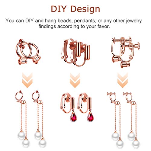 Transform Your Look with Ease: 18 Piece Clip-on Earrings Converter Set in Gold, Silver, and Rose for Non-Pierced Ears