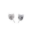 Platinum Plated Sterling Silver Heart-Shape Stud Earrings