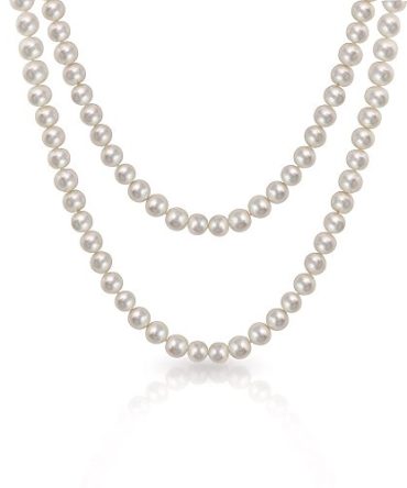 Bling Jewelry Endless Layering White Round Pearl