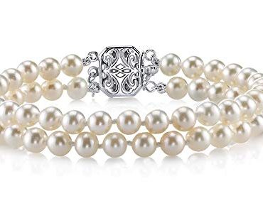 White Freshwater Cultured Pearl Double Strand Bracelet
