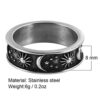 HZMAN 8mm Moon Star Sun Statement Ring