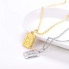 18K Gold Plated Square Pendants Capital Initial Necklace