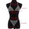 Rhinestones Body Chain Suit Silver Bikini Bra Chain