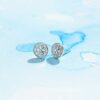 Sterling Silver Lotus Flower Stud Earrings