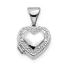 14k White Gold Holds 2 photos Polished Love Heart Shaped