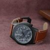 Men's Watches Classic Black Brown Leather Band