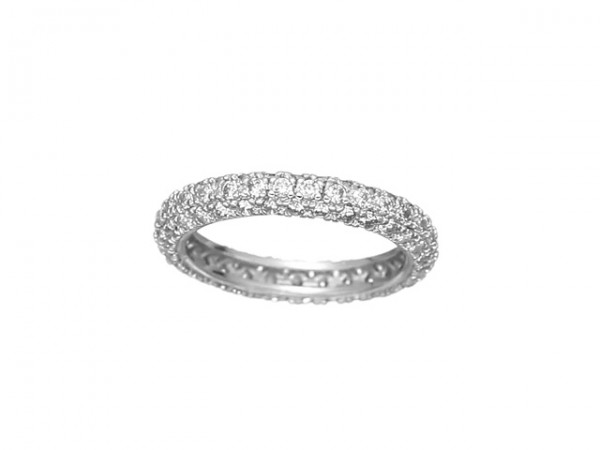 Size 9 Pavé-Set Cubic Zirconia Eternity Band Anniversary Ring