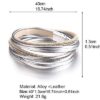 Leather Wrap Bracelet Leopard Multi-Layer Magnetic Buckle Cuff