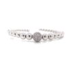 .925 Sterling Silver 1/6 Cttw Diamond Rondelle Graduated Ball Bead