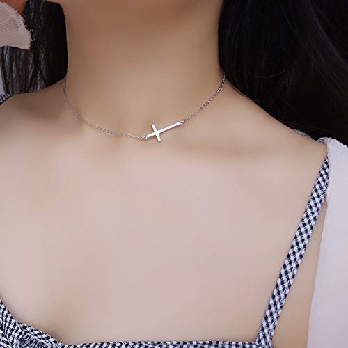 XOYOYZU Tiny Cross Pendant Necklace for Women