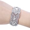 Austrian Crystal Wedding Elastic Stretch Bracelet Clear Silver-Tone