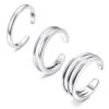 Minimalist Toe Rings Set Simple Open Thin Band Ring Adjustable