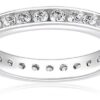 Platinum-Plated Sterling Silver Swarovski Zirconia Channel Set