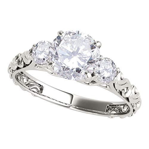 Engagement Rings Diamond Ring Crafted 4 prong 14k White Gold