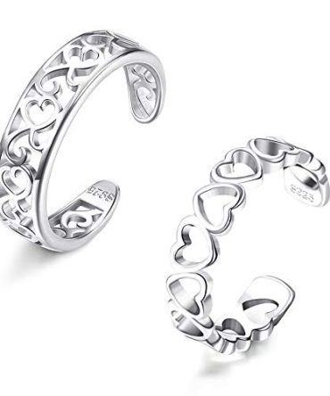 SLLAISS 925 Sterling Silver Toe Rings For Women