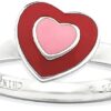 Sterling Silver Enameled Hearts Band Ring Size 5.00