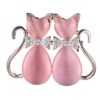 YOUYUZU Cute Cat Rhinestone Bow Brooch & Pin Brooches