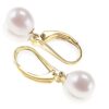 14K Yellow Gold Plated Freshwater Cultured Pearl Earrings - Handpicked AAA+ 7mm