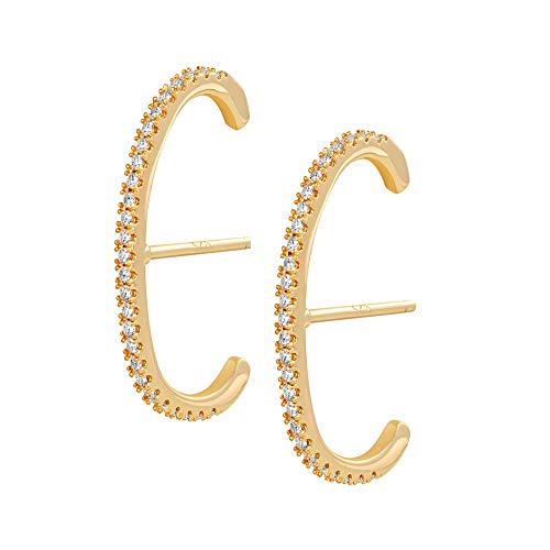 14K Gold-Plated CZ Ear Lobe Cuffs: Effortless Elegance
