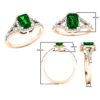 10K Rose Gold Emerald Engagement Ring with Diamond Accents - Timeless Beauty for Size 7