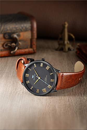 BRIGADA Men's Watches Classic Black Business Casual Wrist Watch