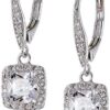 Anne Klein Cubic Zirconia Leverback Drop Earrings