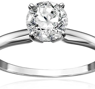 1.0 Carat Diamond, Prong Set 14kt White Gold Round Engagement Ring