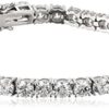 Platinum Plated Sterling Silver Tennis Bracelet set