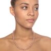 Pink Round Freshwater Cultured Pearl Stud Earrings 14k W Gold