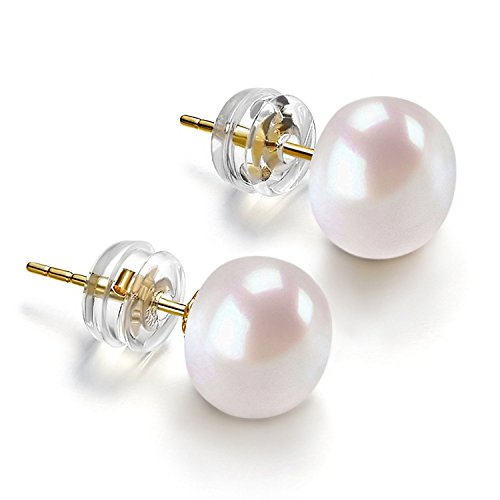 PAVOI 14K Gold Freshwater Cultured White Button Pearl