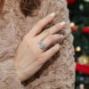 BERRICLE Rhodium Plated Sterling Silver Halo Engagement Wedding