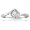 1/8 Carat Diamond, Prong-Set 10kt White Gold Princess-cut