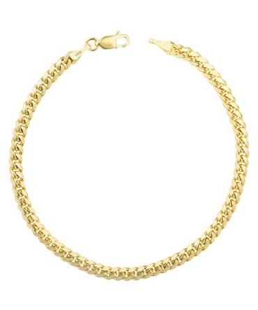 Nuragold 14k Yellow Gold 4mm Solid Chain Bracelet