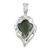 Close-up of Carolyn Pollack Gray Mother of Pearl Pendant Enhancer featuring a cushioned diamond-shaped Mother of Pearl cabochon set in 925 sterling silver, with a large hinge bail for versatile wear. 