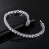 MDFUN 14k White Gold Plated Cubic Zirconia Tennis Bracelet