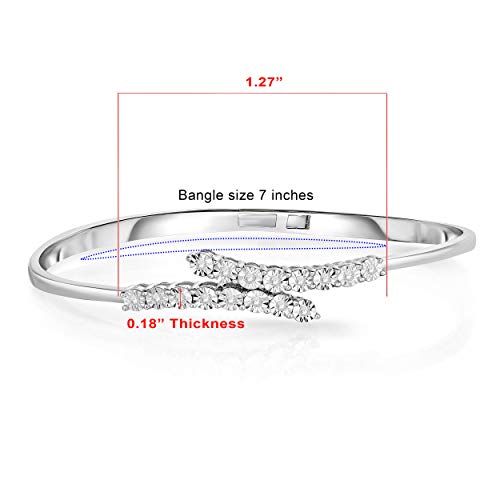 Elegance in Diamonds: 1/4 Cttw Open Cuff Bangle Bracelet